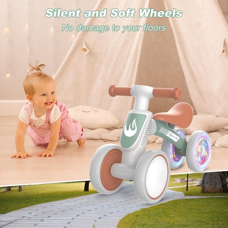WETIFY Colorful Lighting Baby Balance Bike Toys for 1 Year Old Boy Girl Gifts, 10-36 Month Toddler Balance Bike, No Pedal 4 Silence Wheels & Soft Seat First Bike, One Year Old Boy Girl Birthday Gifts. - Image 5